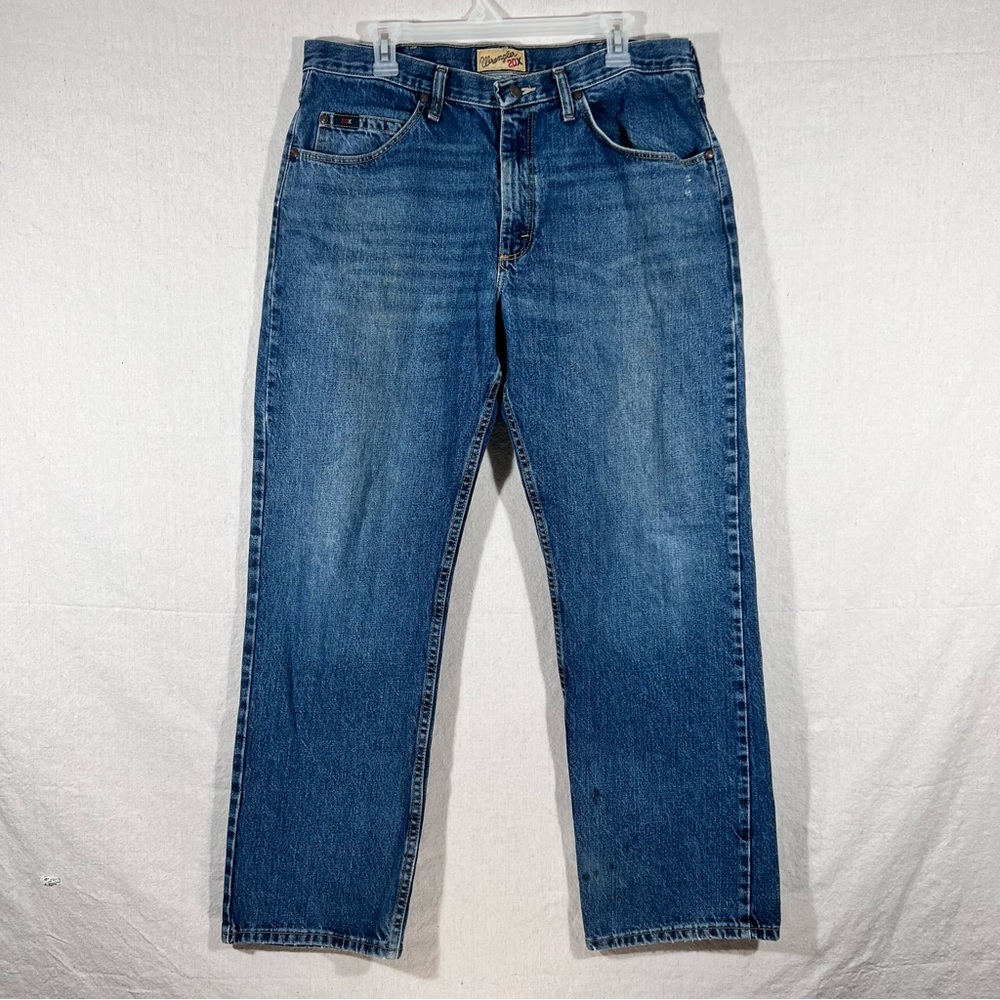 Wrangler 20X Style 01 Competition Men's Denim Jeans Size 35x32 Distressed